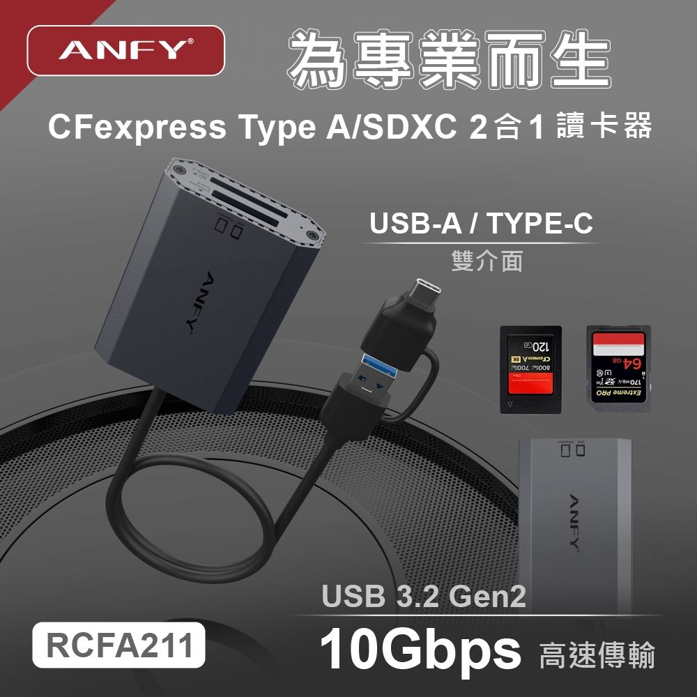 ANFY 安飛 CFexpress Type A/SDXC 2合1 讀卡器