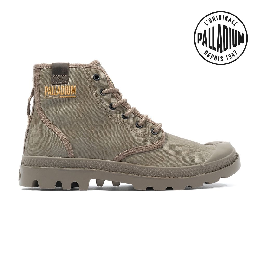 PALLADIUM PAMPA HI COATED皮革高筒靴/休閒鞋-男鞋/女鞋-軍綠 (綠色系)