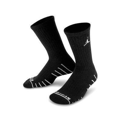 Nike 休閒襪 Jordan Crew Cushioned 大童 襪子 黑 中筒 長襪 喬丹 3雙入 JD2413056GS-002