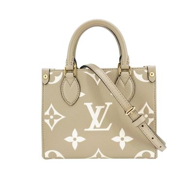 LOUIS VUITTON路易威登 Louis Vuitton LV路易威登 展示品 OnTheGo BB 牛皮手提二用包(M47054-斑鳩灰)