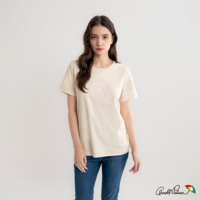 Arnold Palmer -女裝-學院風大傘印花親膚純棉圓領T-shirt-米色