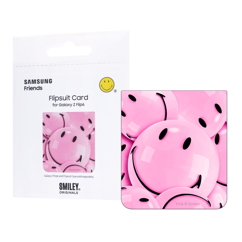 SAMSUNG Galaxy Z Flip6 / Z Flip5 原廠 Smiley 聯名感應卡-Pink (F741)
