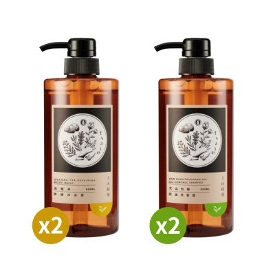 【tsaio上山採藥】 台灣茶 洗髮/沐浴600ml (4入)(日光金萱/魚池紅玉/東方美人/文山包種/手捻花/冷泉玉露/國寶茶/烏龍茶)