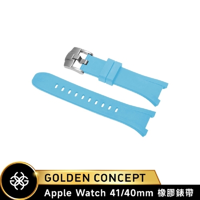 【Golden Concept】APPLE WATCH 41/40mm 天峰藍橡膠錶帶/銀框 ST-41-RB-SB-SL