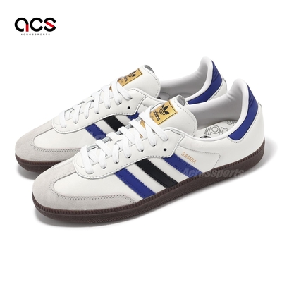 adidas 休閒鞋 Samba OG 男鞋 女鞋 白 藍 復古 德訓鞋 情侶鞋 愛迪達 ID1381