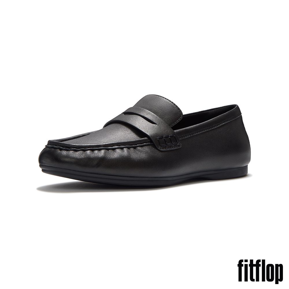 【FitFlop】DELICATO 皮革樂福鞋-女(黑色) (黑色)