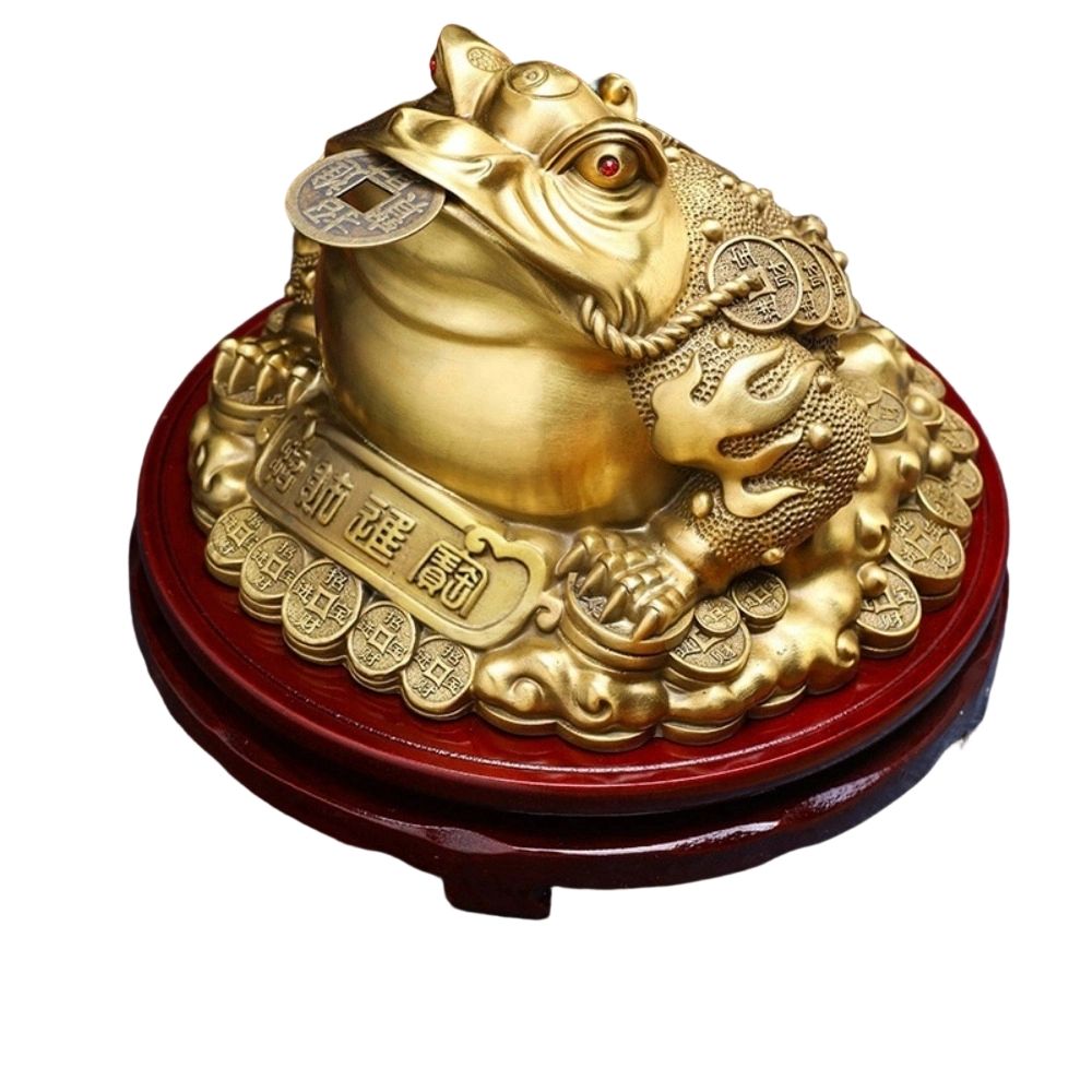 招財金蟾擺件8寸旺財進寶開運吉祥物八方聚財三足蟾蜍辦公室桌上擺飾
