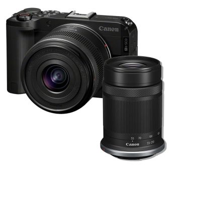 Canon 佳能 【Canon】EOS R50 V+RF-S14-30mm STM PZ+RF-S55-210mm STM (平行輸入)-黑色