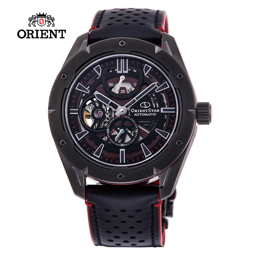 ORIENT STAR 東方之星 OPEN HEART系列 鏤空機械錶 鋼帶款 黑 色 RE-AV0A03B  - 43.2mm
