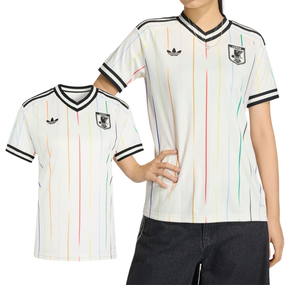 Adidas JFA A JSY W 女款米白色世界盃日本客場球衣吸濕排汗短袖JZ9699 