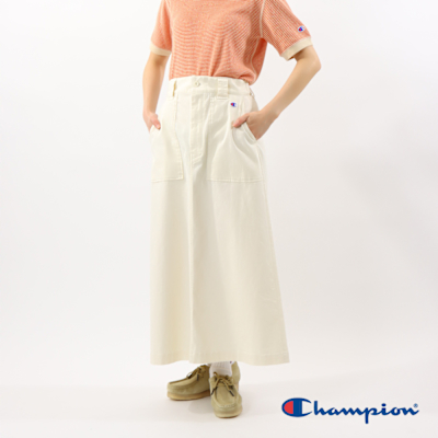 Champion 官方直營-女款 水洗工裝日系長裙(米)