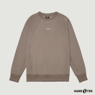 Hang Ten-女裝-鳥眼布吸濕快乾剪接大學T-昏灰