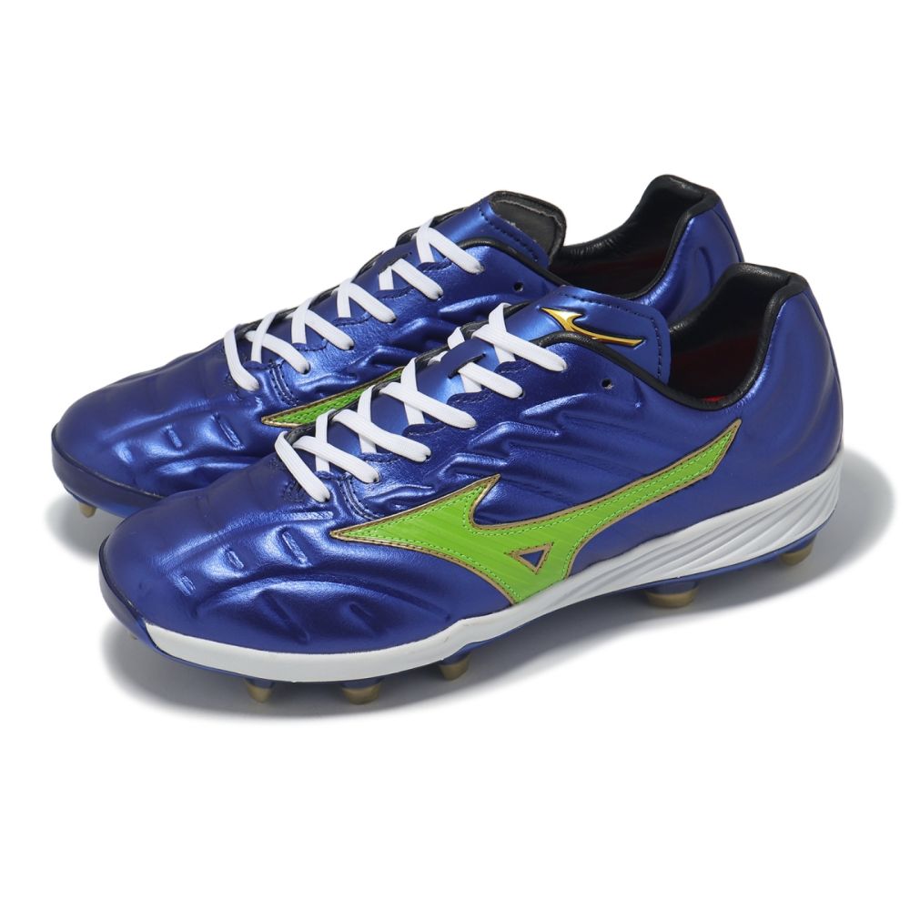 Mizuno 棒球鞋 Cushionrevo Pro TPU 男鞋 藍 綠 皮革 包覆 2025年日本明星賽使用款 11GP2535-35