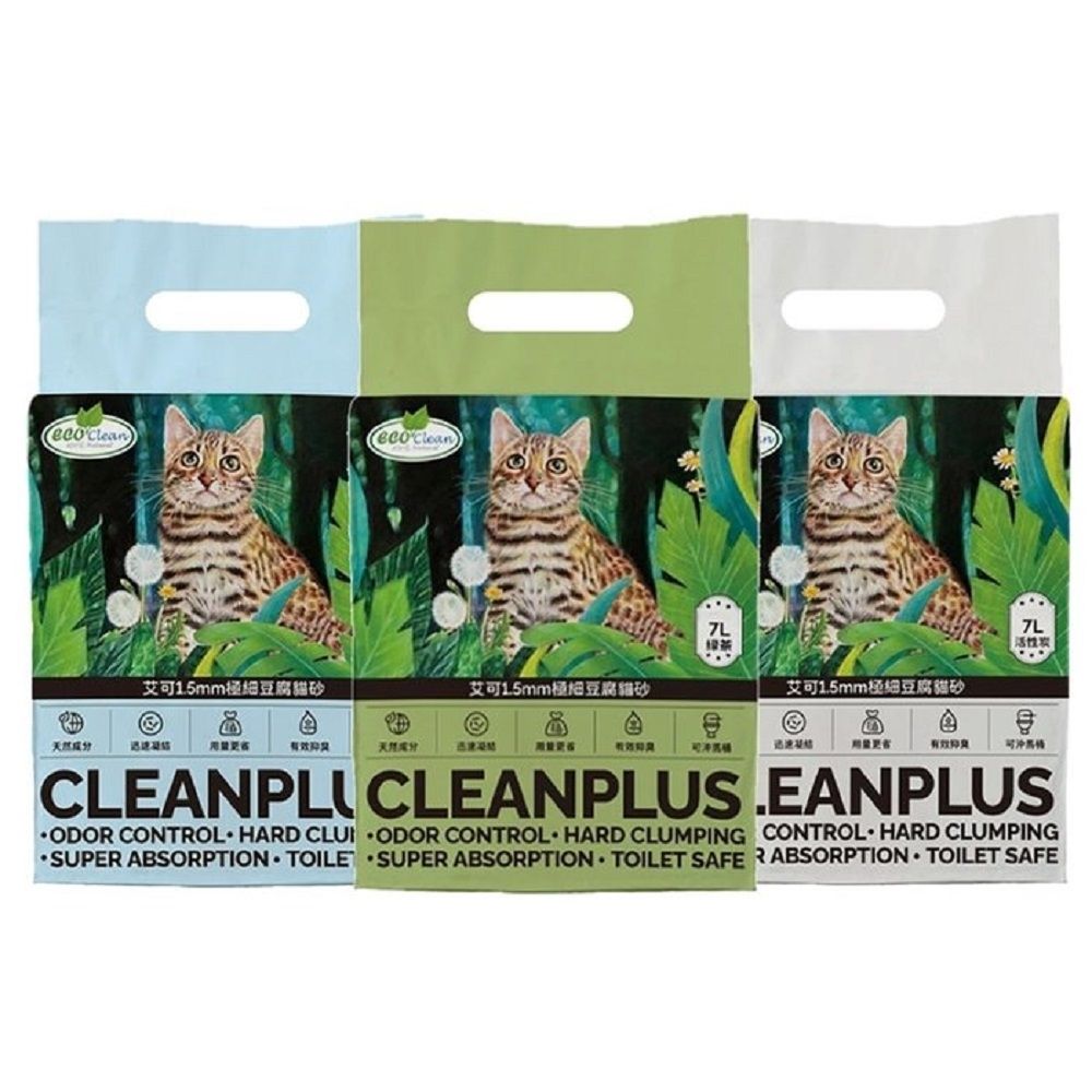 Eco Clean艾可1.5mm極細豆腐貓砂 7L(2.5kg) x 6包組★