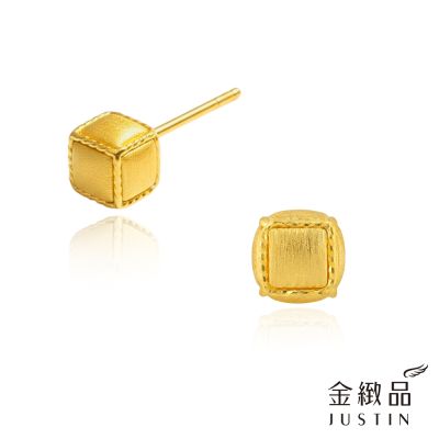 金緻品 黃金耳環 髮絲方塊 0.61錢 5G工藝