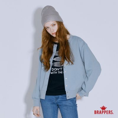 BRAPPERS 女款 簡約壓釦圓領外套-藍