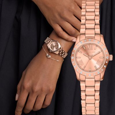 Michael Kors MK Petite Lexington 時尚晶鑽大三針女錶 手錶手鍊套組 寵愛媽媽 送禮推薦-26mm MK4994SET