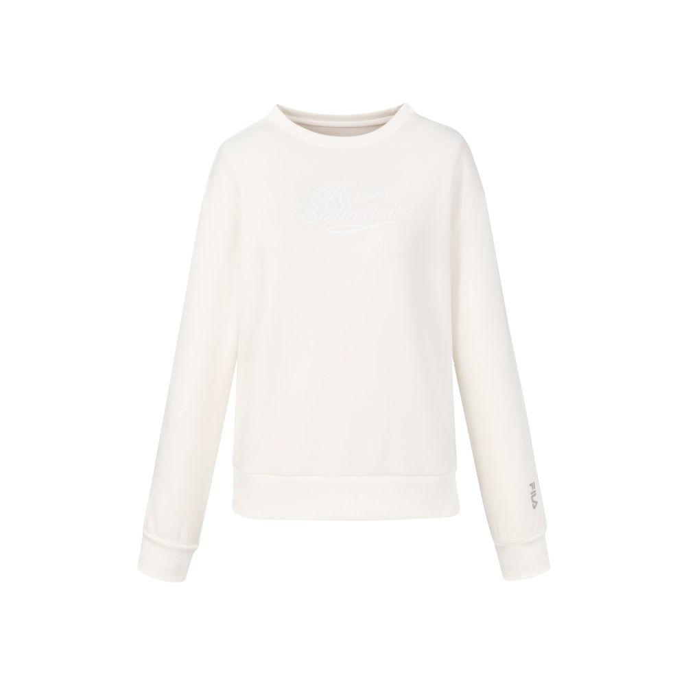 【FILA】女長袖圓領T恤-白色 5TEA-5321-WT