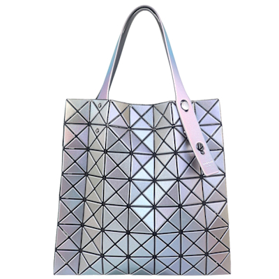 ISSEY MIYAKE 三宅一生 BAOBAO 灰銀色煥彩三角格7x7肩背/手提包