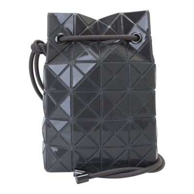 ISSEY MIYAKE  BAOBAO 幾何方格4X6可拉束肩斜背包(亮泥灰)