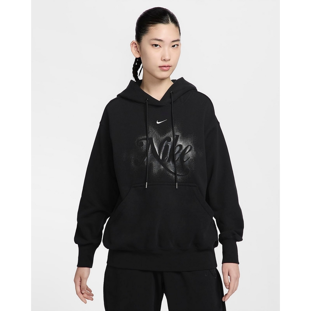 NIKE 耐吉女連帽上衣-黑色AS W NSW PHNX FLC OS PO HD GCE-HQ4869010