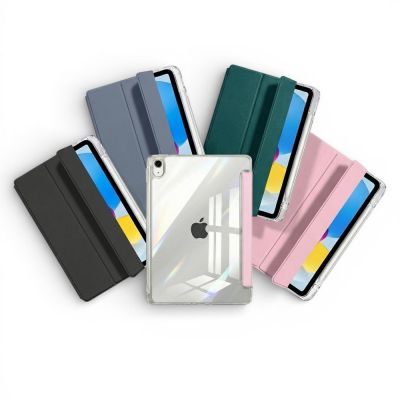 TQ168三折清透背殼 Apple iPad A16(11代) 11吋平板皮套(適用iPad 10代 10.9吋)(內置筆槽)