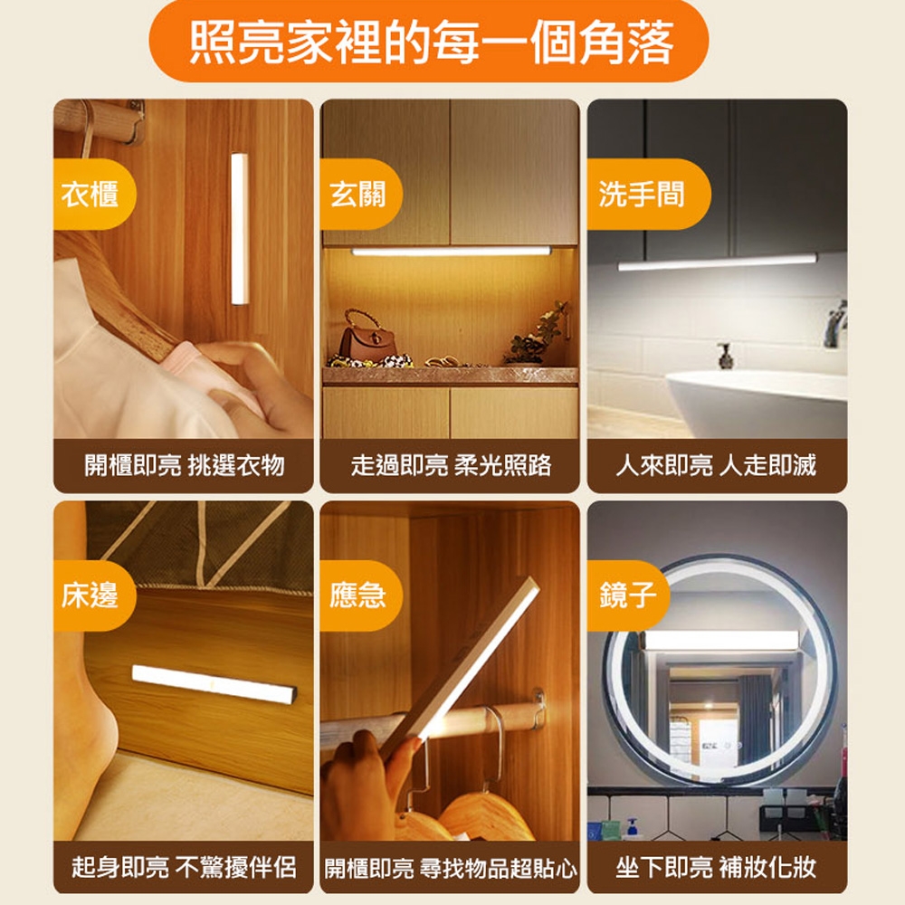 多入組 LED智能人體感應燈條 磁吸感應燈 小夜燈 USB充電 | 其他燈具 | Yahoo購物中心