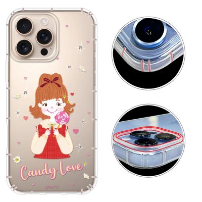 YOURS iPhone17/16/15/14/13/12系列 彩鑽防摔手機殼-甜心Air/16e/ProMax/Plus/mini/SE/XR/8