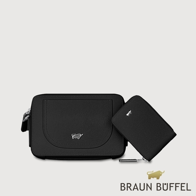 【BRAUN BUFFEL 德國小金牛】台灣總代理 羅根 斜背包-黑色/BF548-60-BK