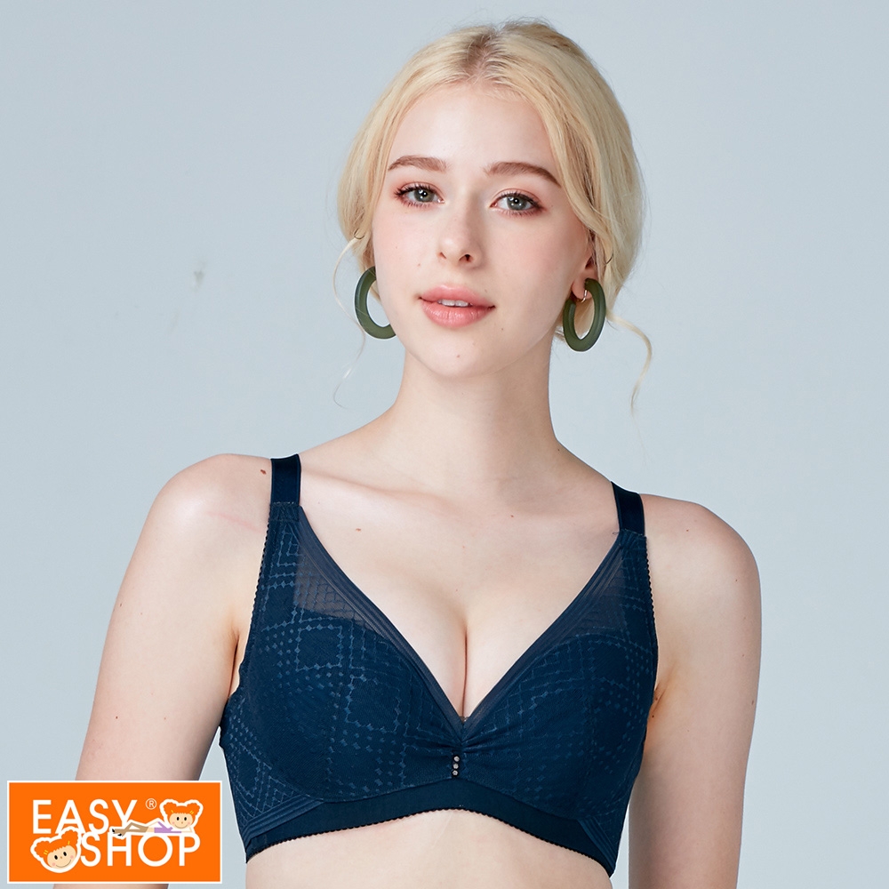 推EASY SHOP-格調美學 美背款B-E罩內衣(深藍綠)