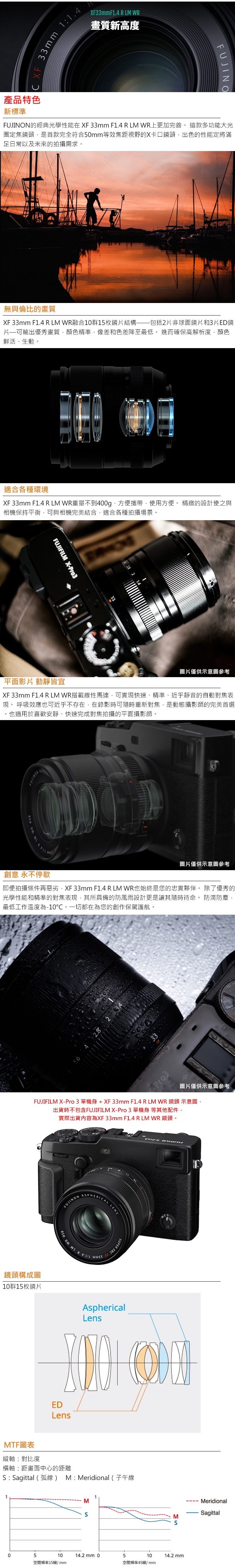 FUJIFILM富士軟片 XF 33mm F/1.4 R LM WR - 詳情1