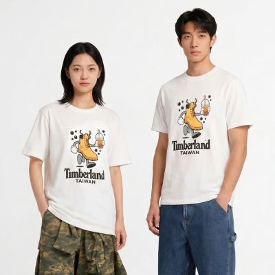 Timberland官方旗艦 台灣限定款白色珍珠奶茶短袖T恤|0YHNPG08