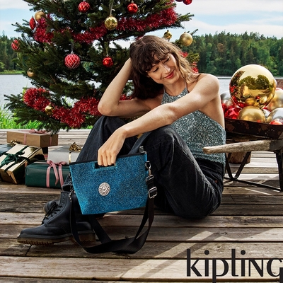 Kipling 派對藍星肩背手提托特包-STEVIE
