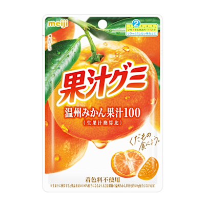 Meiji 明治】果汁QQ軟糖溫州蜜柑口味(54g/包) | 糖果/喉糖/口香糖