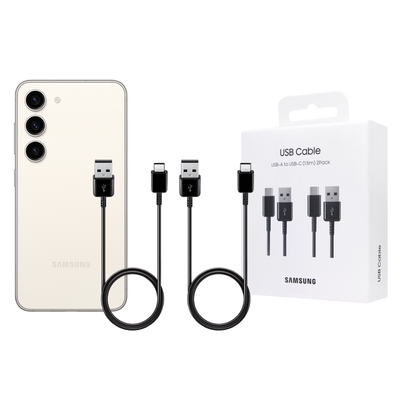 Samsung 三星 原廠 S25 S24系列 1.5m Type-C 傳輸線 2Pack -新款黑【DG930/盒裝】
