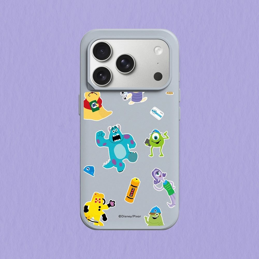 犀牛盾 iPhone 15/16/17系列 SolidX強化吸震緩衝防摔手機殼/皮克斯-怪獸大學-怪獸電力公司集合 (循環灰)