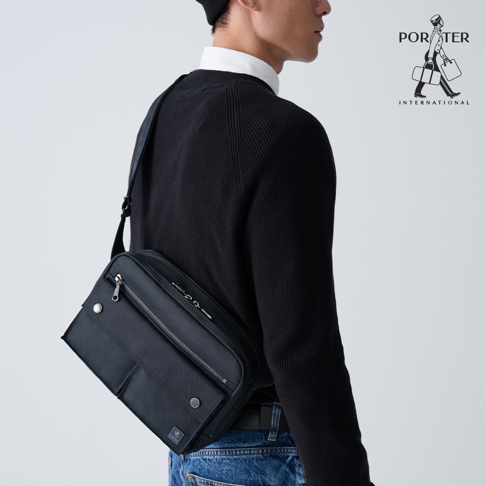 PORTER INTERNATIONAL - 低調奢華MELODY雙層斜背包(M) - 藍