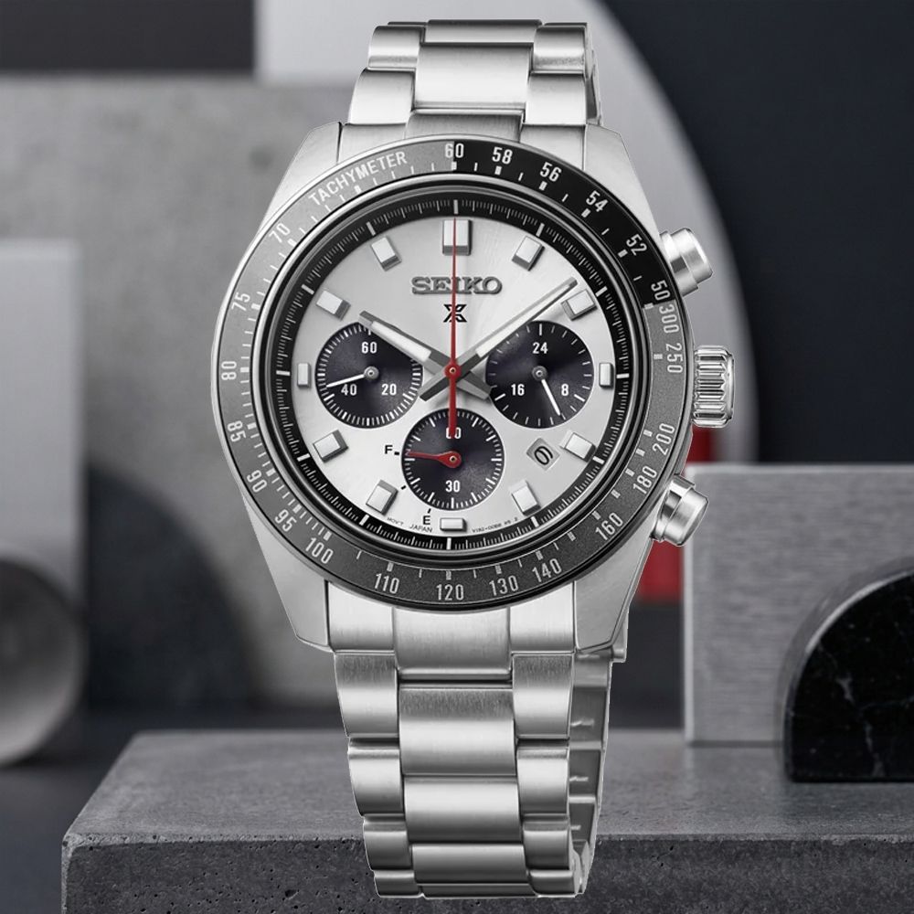 SEIKO精工 PROSPEX SPEEDTIMER 熊貓 太陽能計時腕錶 開學季 禮物 送禮 V192-00B0N/HBJ001P1