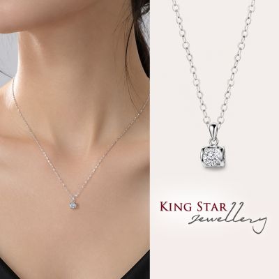 King Star 鉑金台 天然鑽石項鍊 天使(20分視覺效果)