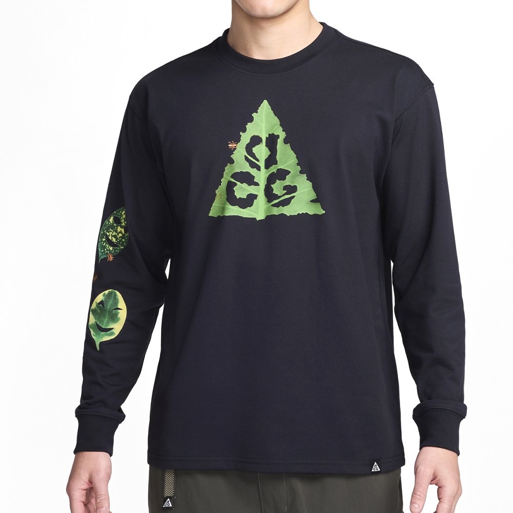 Y新品 3XL ナイキ ACG ロングスリーブ Tシャツ HJ0803-010 Nike ACG DF Tee LS OC ANTS 男款黑色運動休閒印花Logo 長袖HJ0803-010