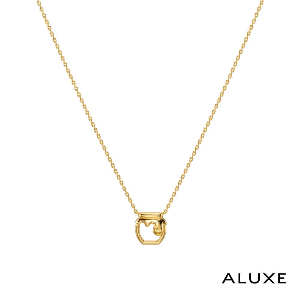ALUXE 亞立詩 黃水晶 10K金 黃水晶項鍊 蜂蜜罐造型 迪士尼 小熊維尼系列 NNDW003