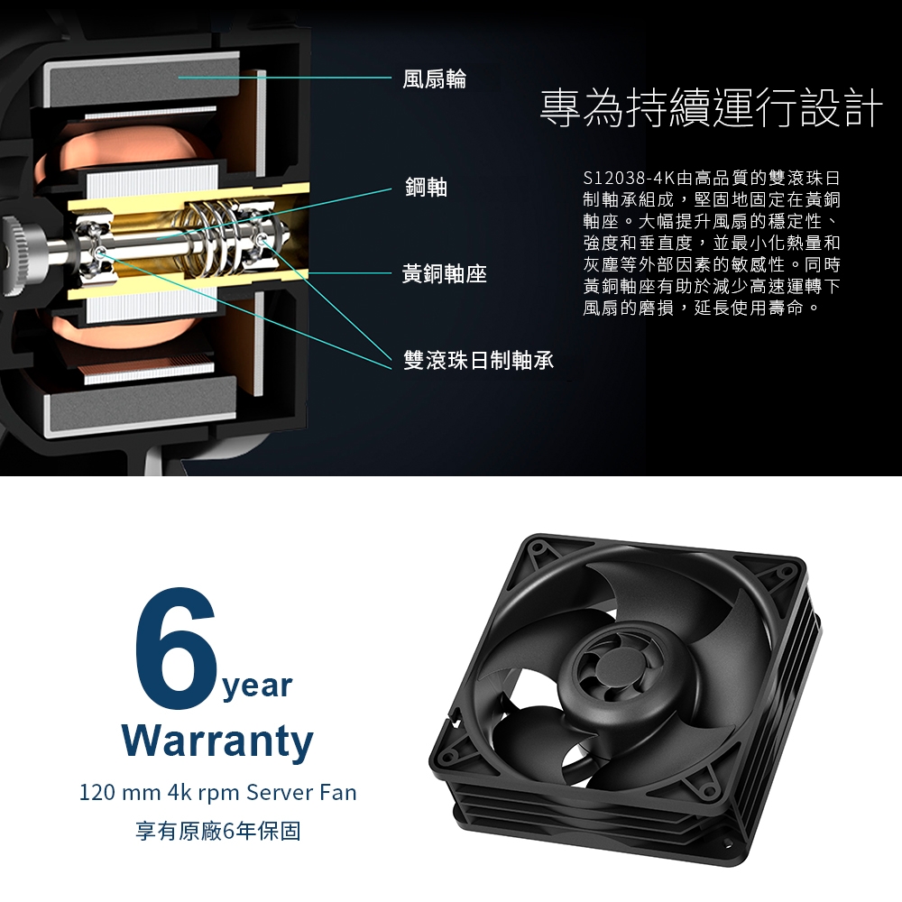 冷風扇&温風扇 ARCTIC】S12038-4K 12公分伺服器用PWM高速風扇｜樂維科技官方公司貨