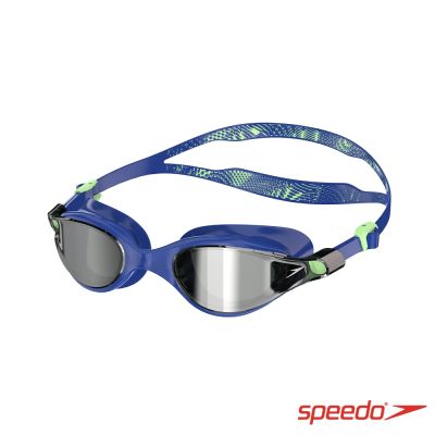 SPEEDO 官方旗艦店 成人 運動泳鏡 鏡面 Vue 深藍/淡綠 日本製
