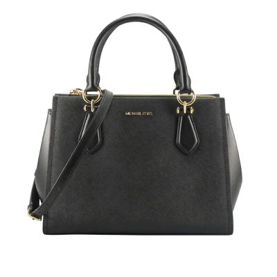 Michael Kors 大包款-MARILYN防刮三層手提/斜背包35F5G6AS2L(金LOGO黑)