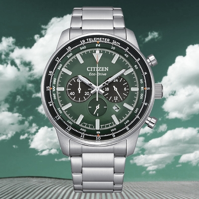 CITIZEN 星辰 Chronograph 光動能 計時三眼 大錶徑 男錶CA4500-91X 送禮 禮物 推薦
