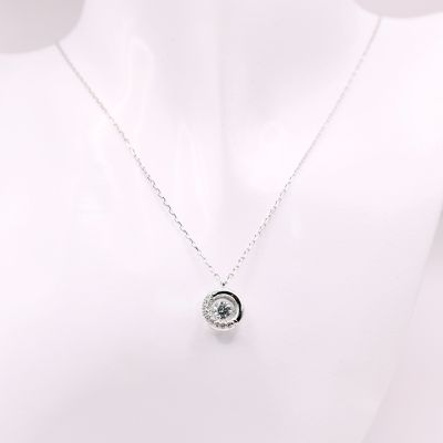 SWAROVSKI 施華洛世奇 Dextera 圓環密鑲 單鑽 項鏈 鍍白金色