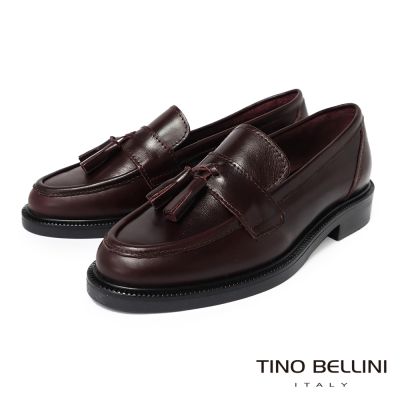 TINO BELLINI 貝里尼 義大利進口英倫風流蘇樂福鞋FZLV013-A-酒紅