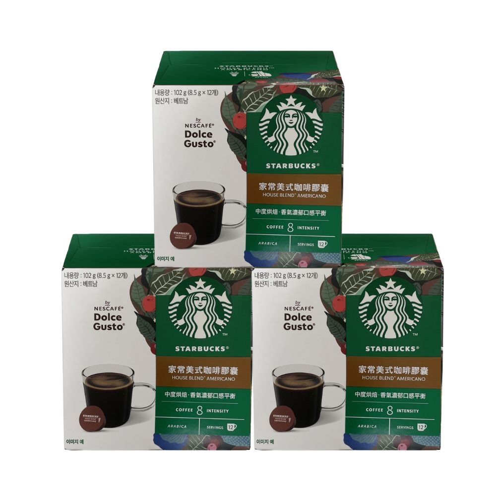 NESCAFE雀巢咖啡 Dolce Gusto 星巴克家常美式咖啡膠囊12顆x3盒