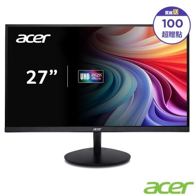 Acer宏碁 SA272K Acer宏碁 SA272K 是一款27吋IPS面板的4K UHD高解析度螢幕,擁有100000000:1超高對比度與4ms GTG反應時間,適合看片、追劇與專業設計使用。支援Adaptive-Sync技術,提供流暢畫面表現,並具備護眼功能與超薄機身設計,輕巧易安裝。內建喇叭,支援VESA壁掛,亮度達250 cd/m2,水平與垂直可視角度均達178°,色彩表現達1.07B,是追求高畫質與舒適視覺體驗的首選螢幕。