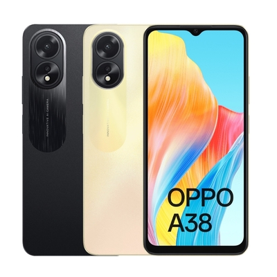 OPPO A38 是一款價效比高的雙卡雙待 4G 手機，搭載 Helio G85 八核心處理器，提供流暢的使用體驗。螢幕尺寸為 6.5 吋，解析度達 1612x720 pixels，視覺效果清晰。主鏡頭為 5000 萬畫素，前鏡頭為 500 萬畫素，拍照表現優異。內建 4GB RAM 與 128GB ROM，支援 microSD 記憶卡擴充。搭載 Android 13 作業系統，並內建 5000mAh 大電池，續航力強。支援 WiFi、4G LTE、藍芽等功能，機身輕薄僅 8.16mm，重量 190g，方便攜帶。